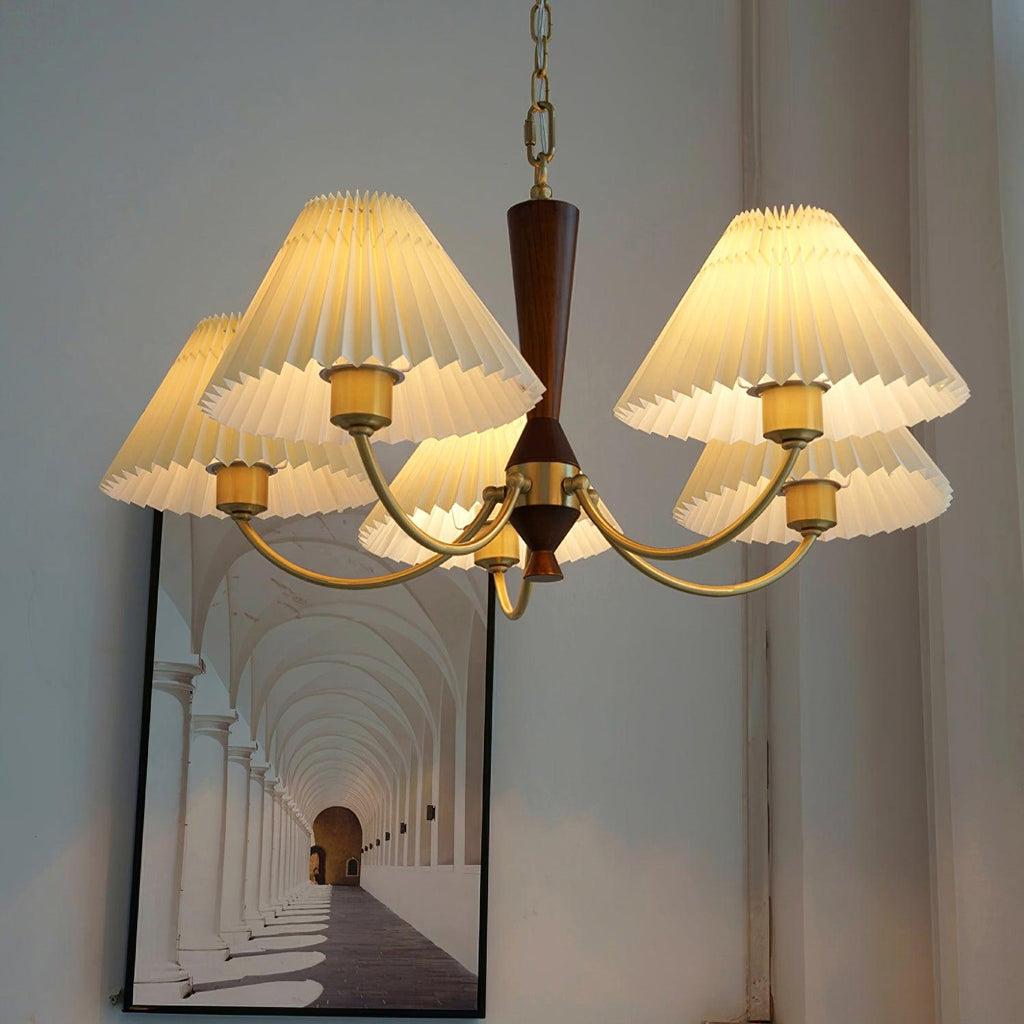 Lustra Chandelier Abat-jours Plissés Blancs - Neutralighting