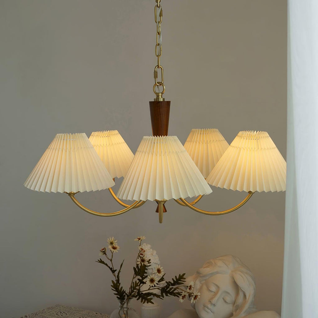 Lustra Chandelier Abat-jours Plissés Blancs - Neutralighting