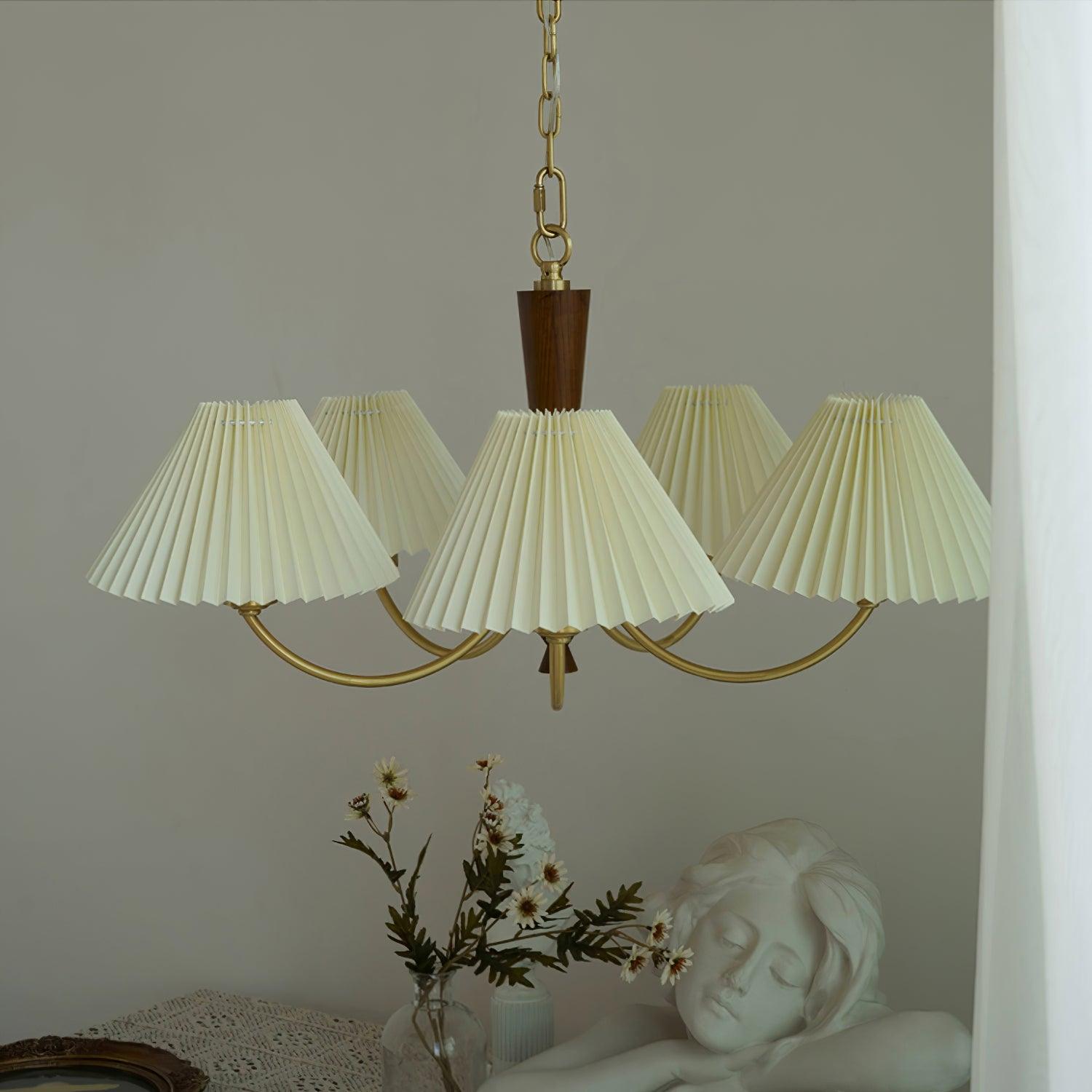 Lustra Chandelier Abat-jours Plissés Blancs - Neutralighting