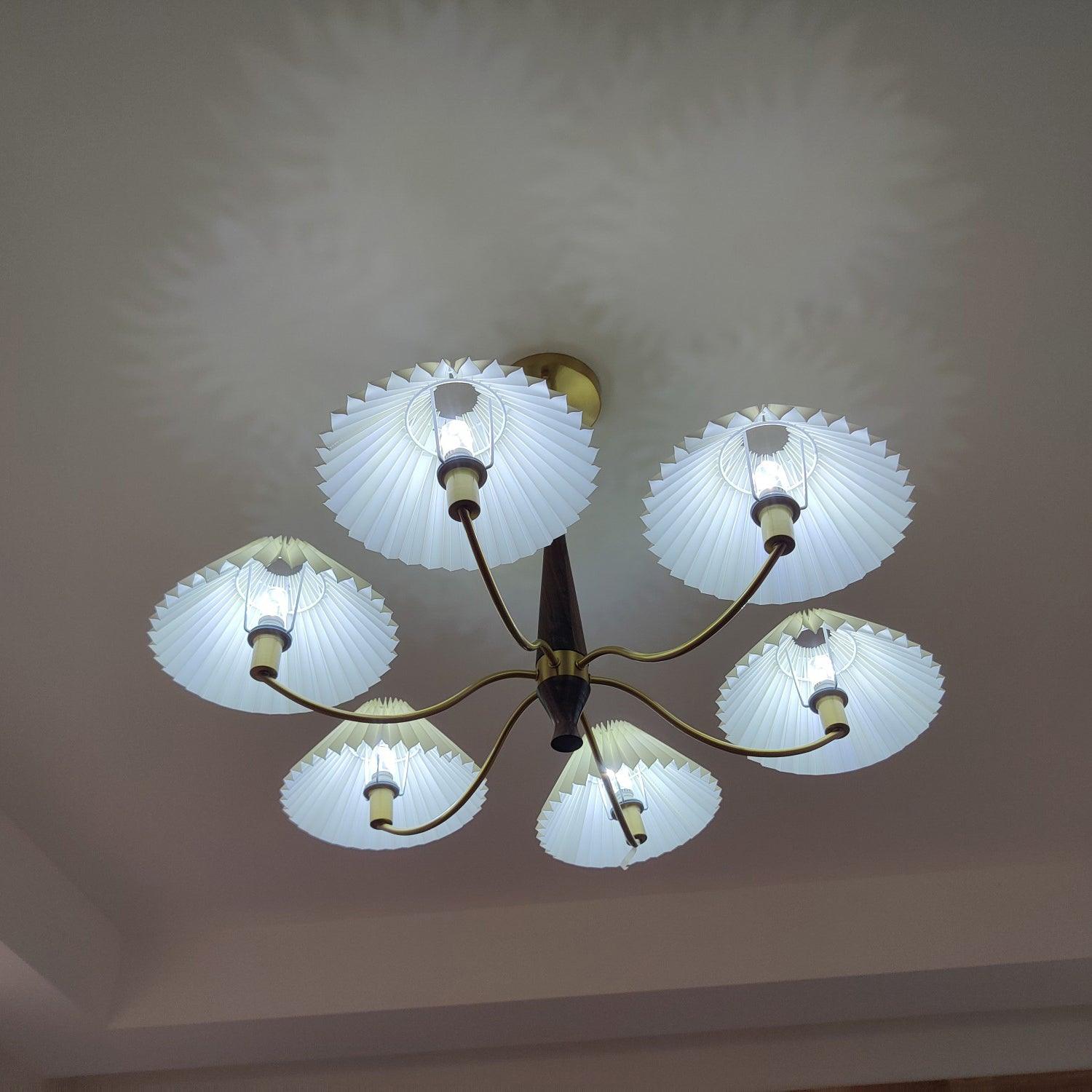 Lustra Chandelier Abat-jours Plissés Blancs - Neutralighting