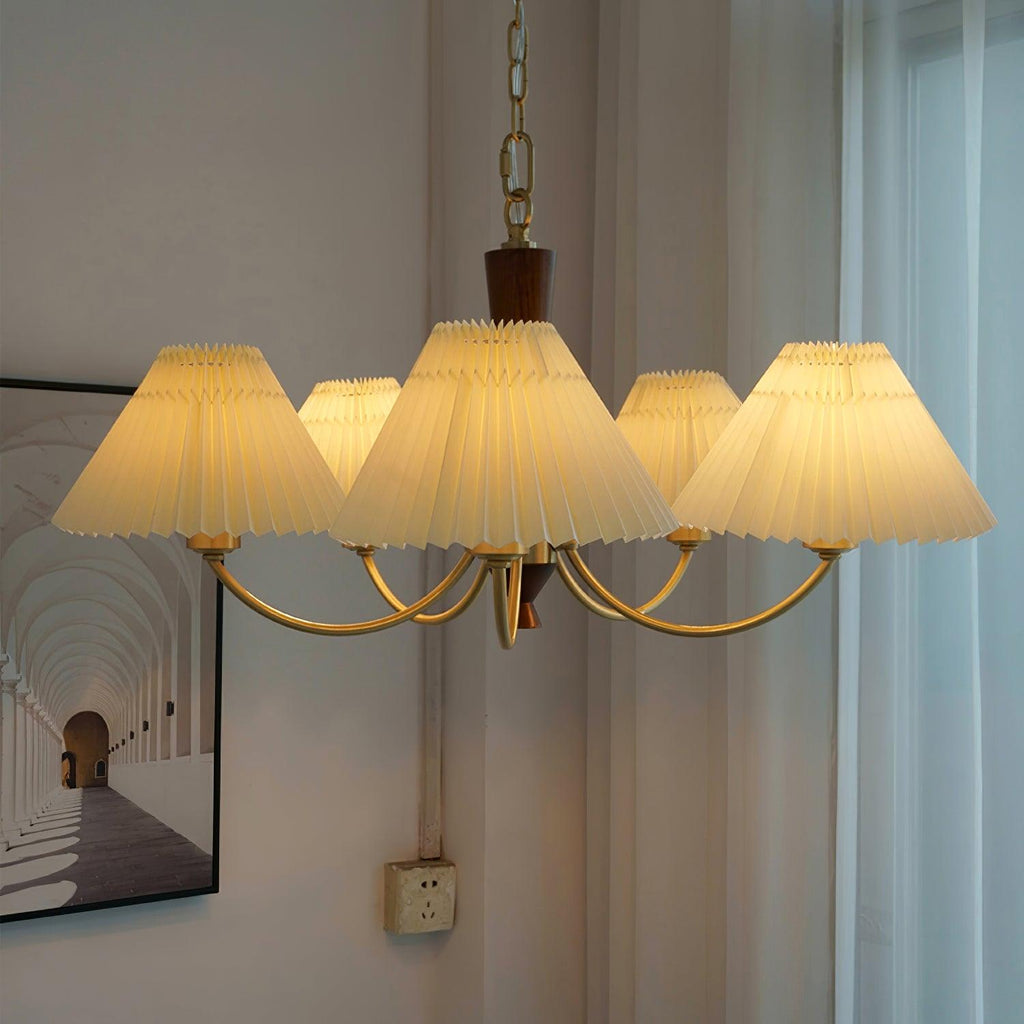 Lustra Chandelier Abat-jours Plissés Blancs - Neutralighting