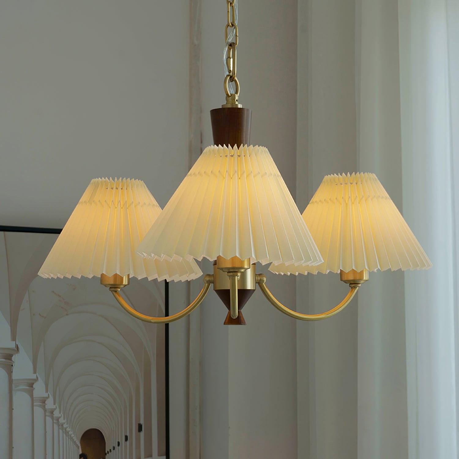 Lustra Chandelier Abat-jours Plissés Blancs - Neutralighting