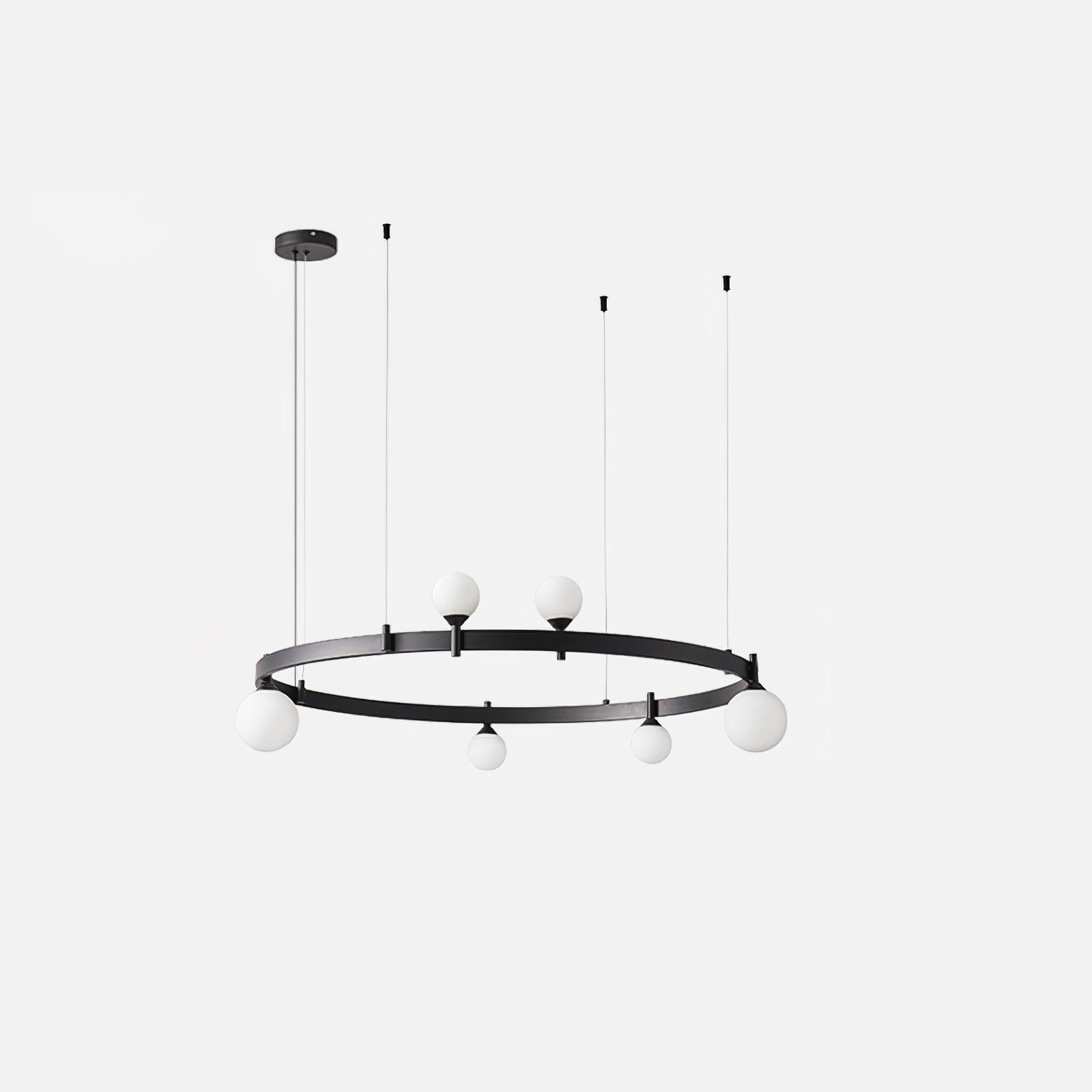 Lustra Suspension Lampe Anneau Noir Rond - Neutralighting