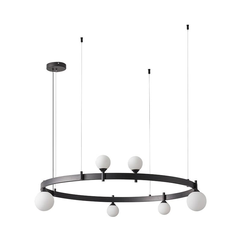 Lustra Suspension Lampe Anneau Noir Rond - Neutralighting