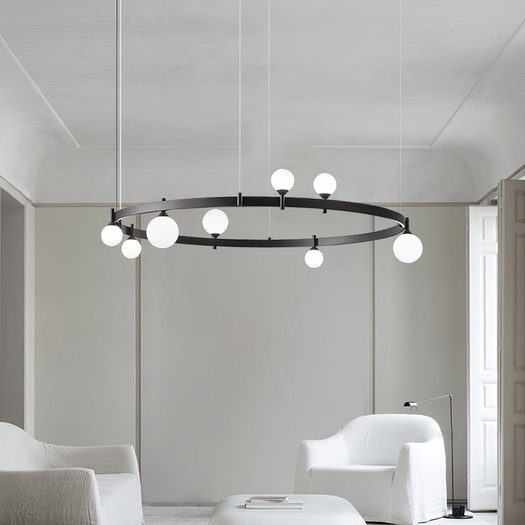 Lustra Suspension Lampe Anneau Noir Rond - Neutralighting