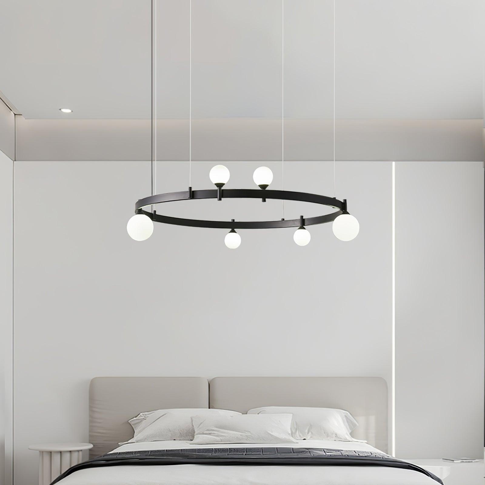 Lustra Suspension Lampe Anneau Noir Rond - Neutralighting