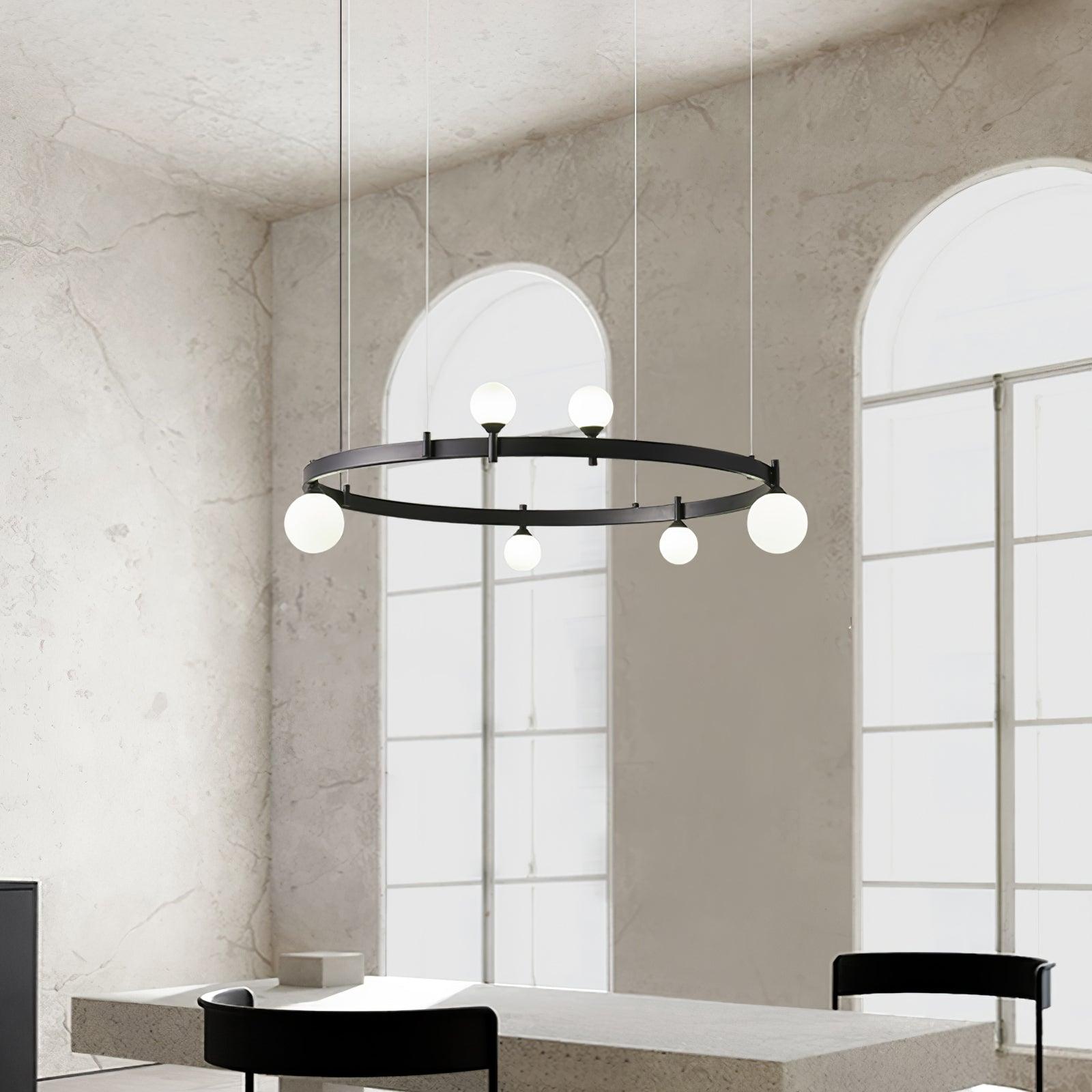 Lustra Suspension Lampe Anneau Noir Rond - Neutralighting