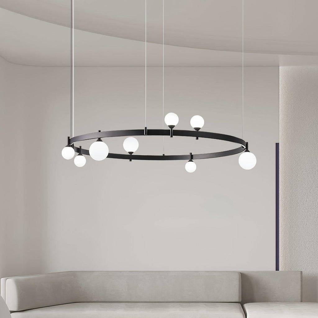 Lustra Suspension Lampe Anneau Noir Rond - Neutralighting