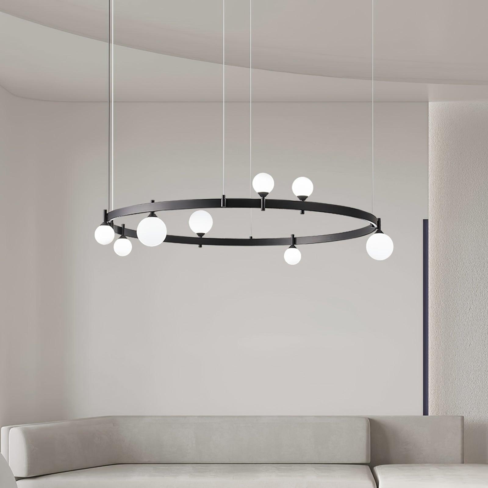 Lustra Suspension Lampe Anneau Noir Rond - Neutralighting