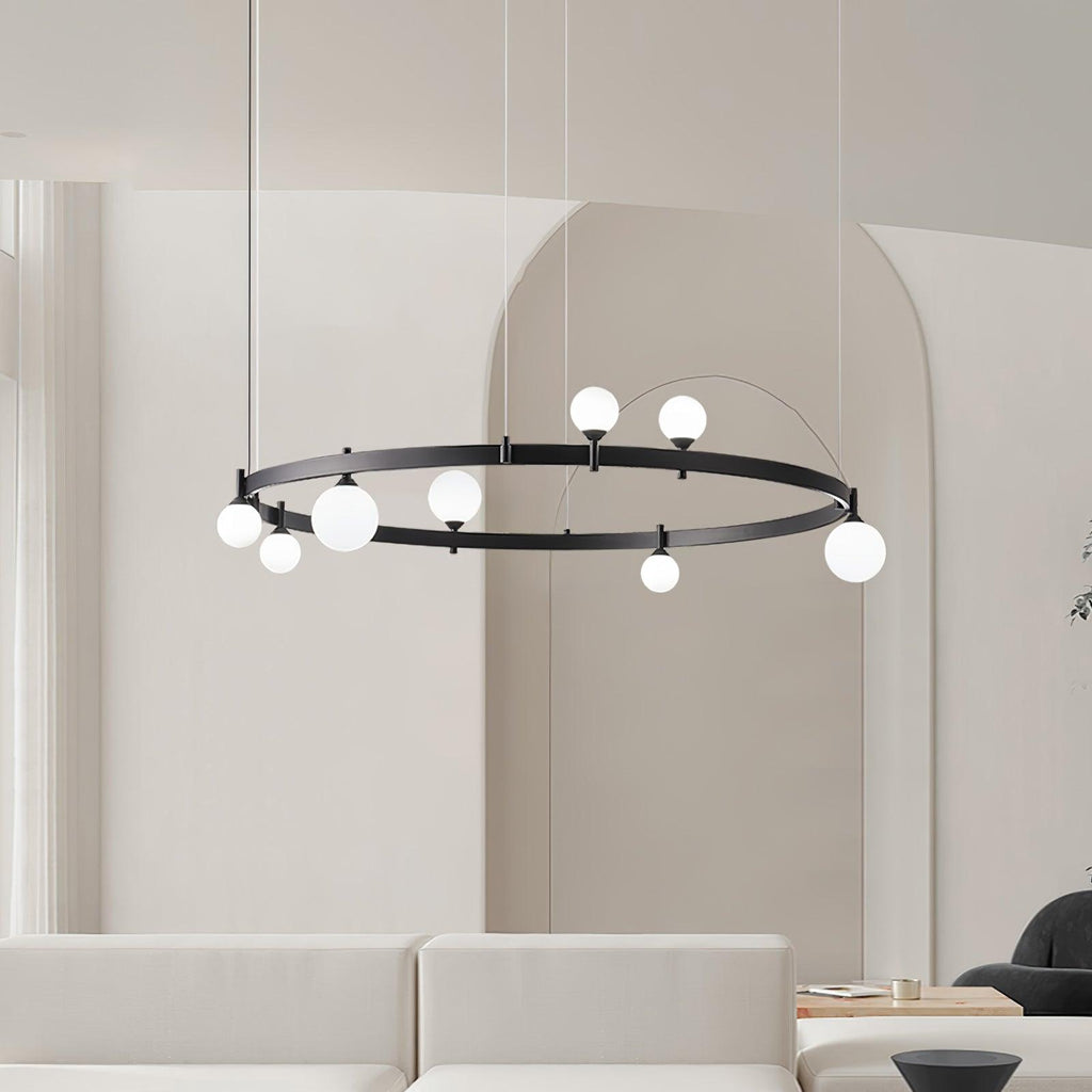 Lustra Suspension Lampe Anneau Noir Rond - Neutralighting