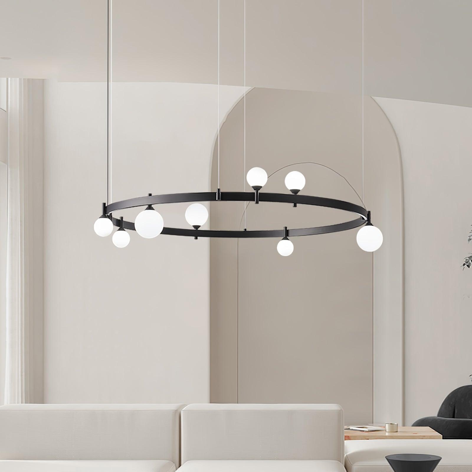 Lustra Suspension Lampe Anneau Noir Rond - Neutralighting