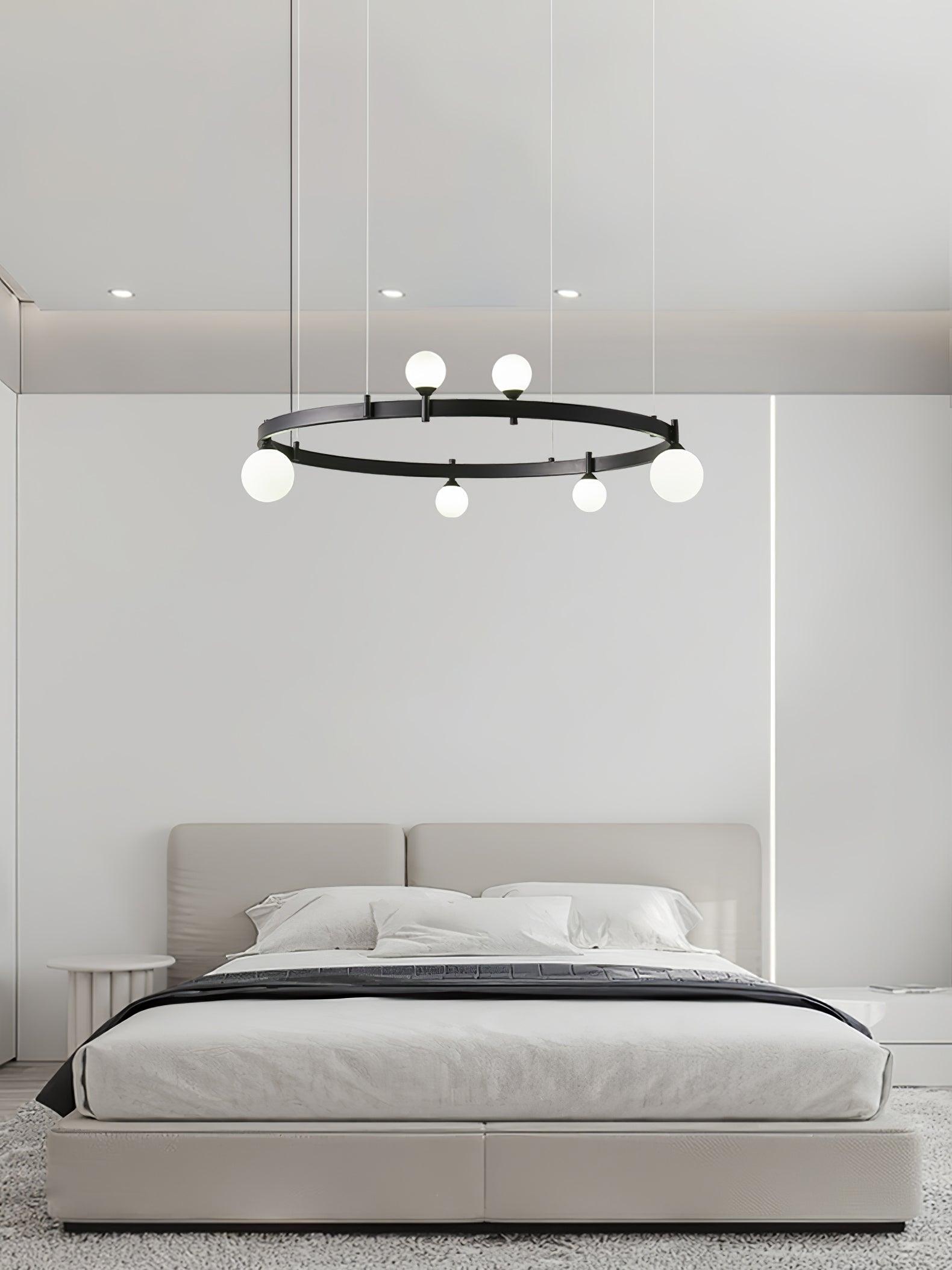 Lustra Suspension Lampe Anneau Noir Rond - Neutralighting