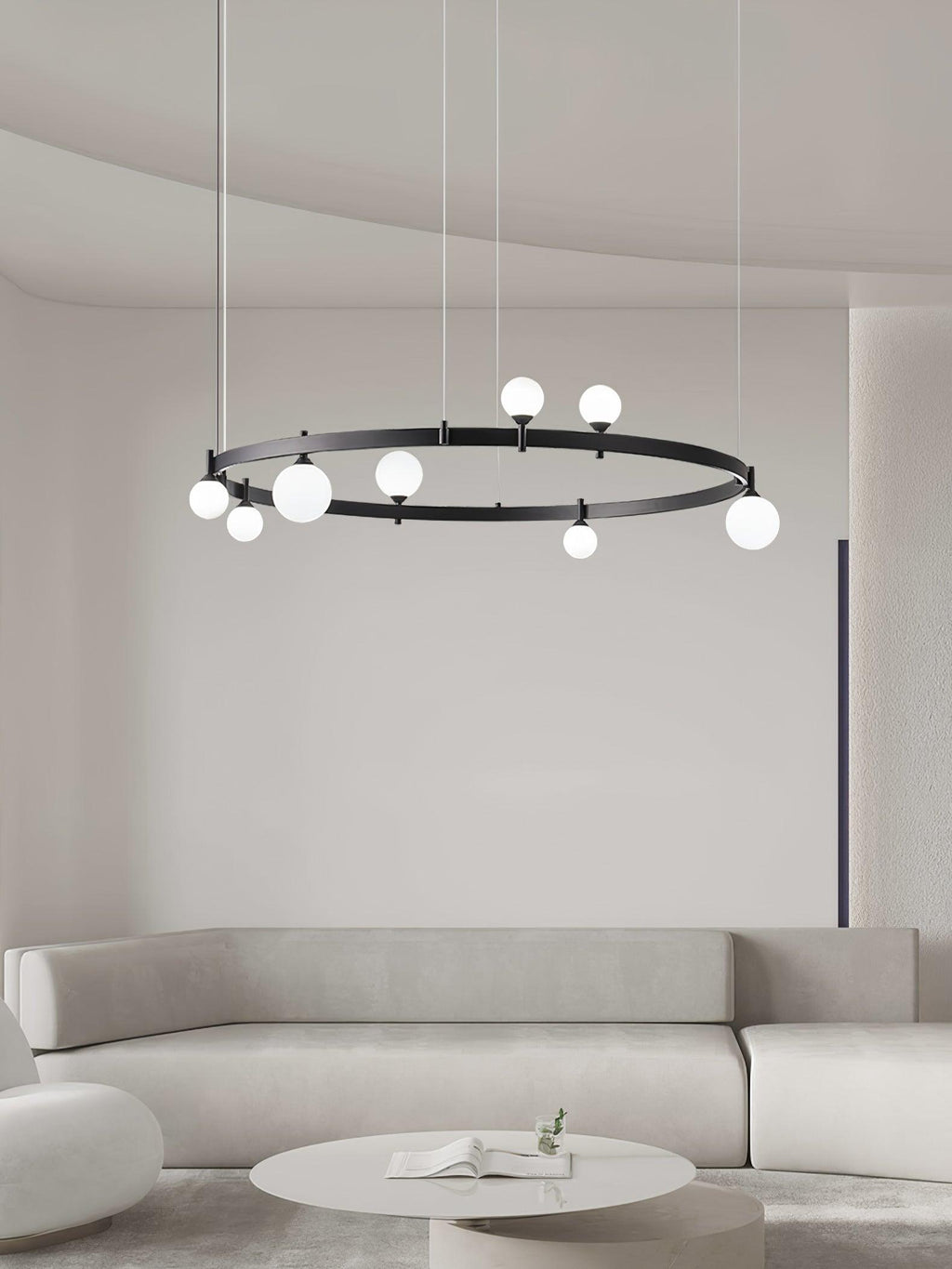 Lustra Suspension Lampe Anneau Noir Rond - Neutralighting