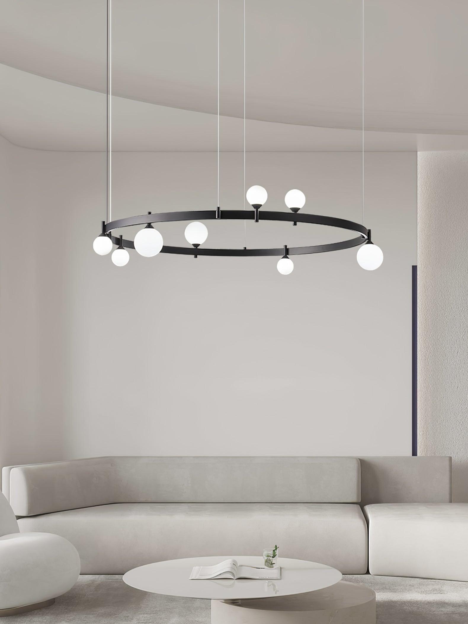 Lustra Suspension Lampe Anneau Noir Rond - Neutralighting
