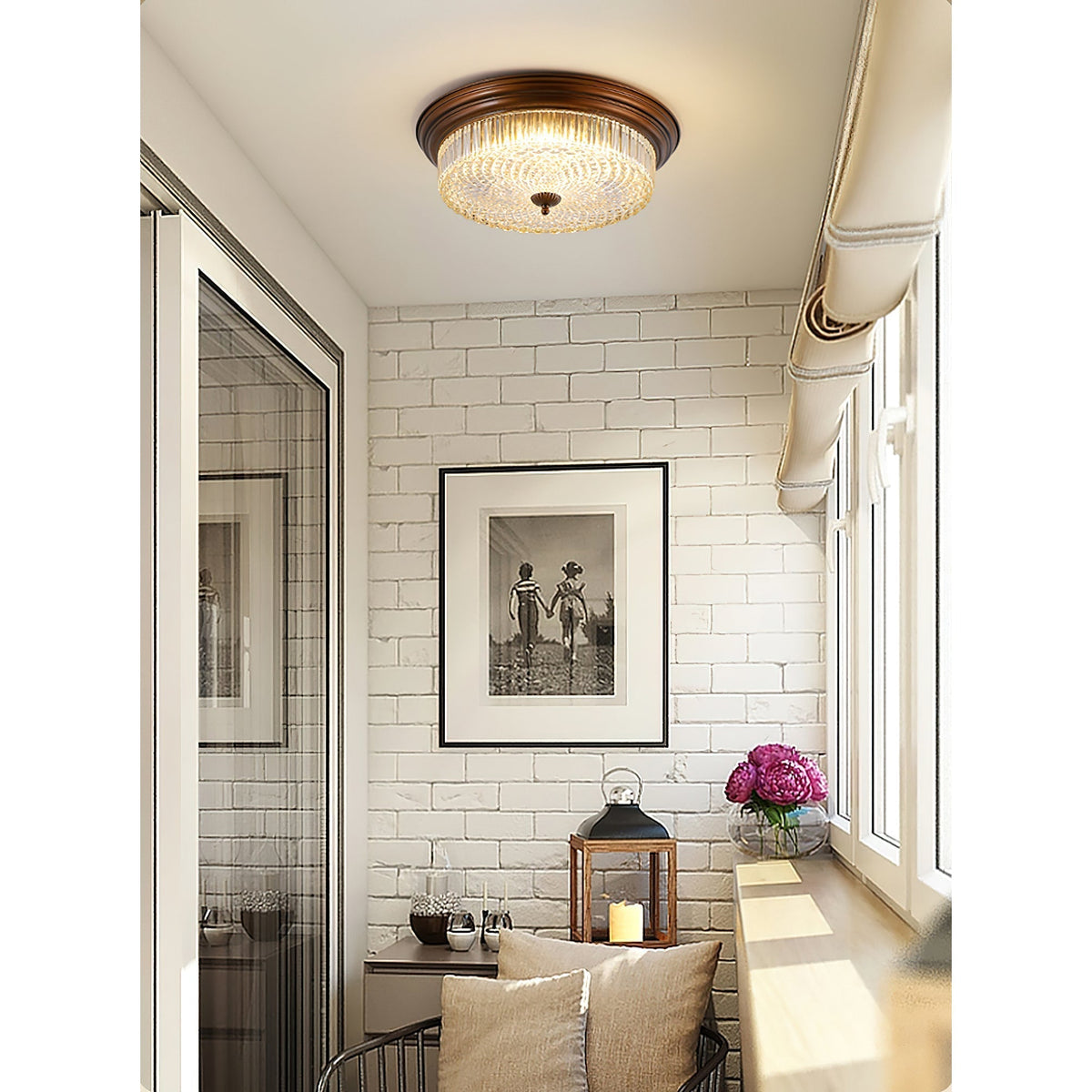 Ulcarir Lampe de Plafond Métal Verre Rétro Minimaliste Moderne - Neutralighting