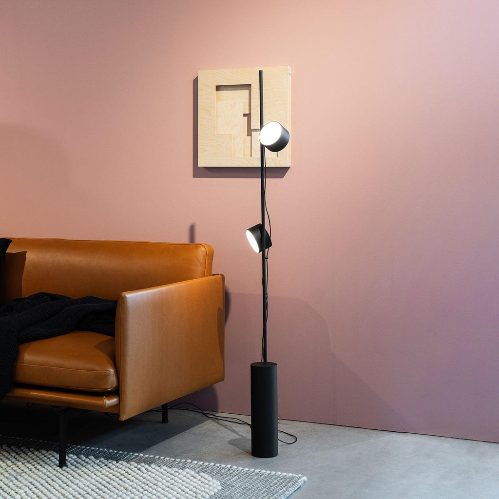 Arisha Lampadaire Linéaire Minimaliste, Métal/Acrylique, Noir, Salon - Neutralighting