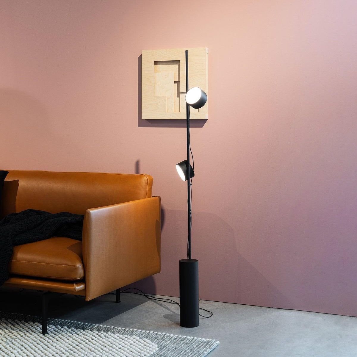 Arisha Lampadaire Linéaire Minimaliste, Métal/Acrylique, Noir, Salon - Neutralighting