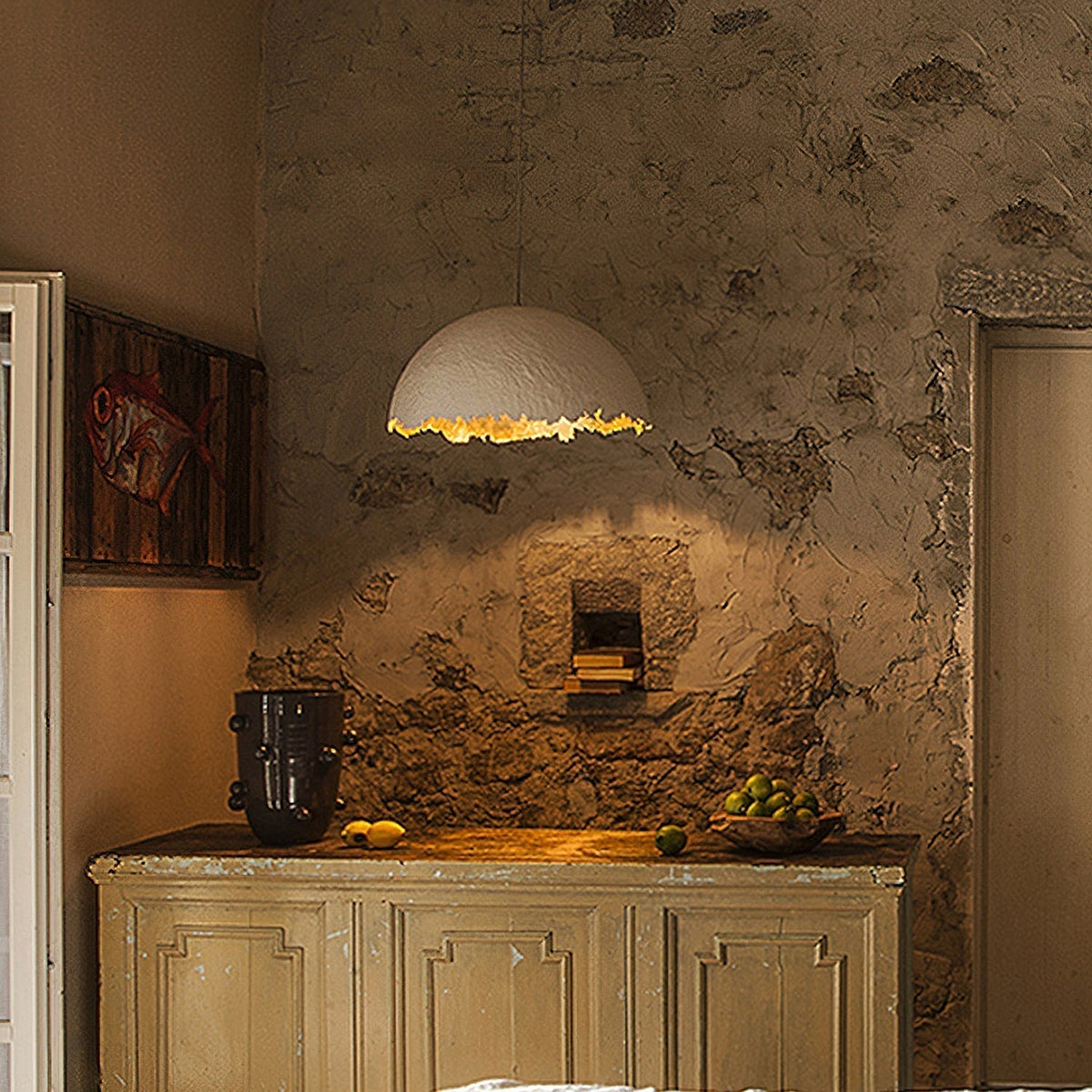 Viliriel Textured Fiberglass Pendant Light - Neutralighting