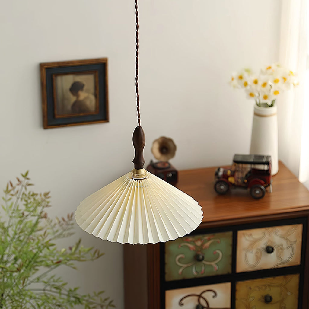 Eldora Lampe Pendante Bois à Brancher Plissé - Neutralighting