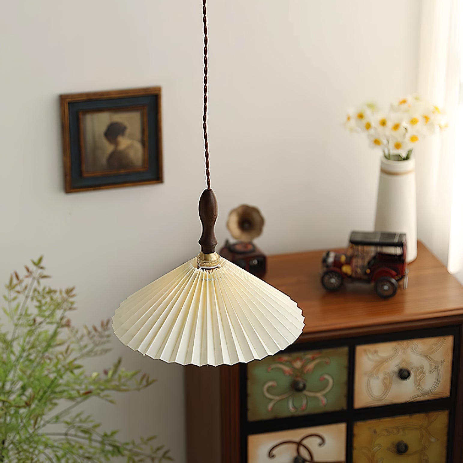 Eldora Lampe Pendante Bois à Brancher Plissé - Neutralighting