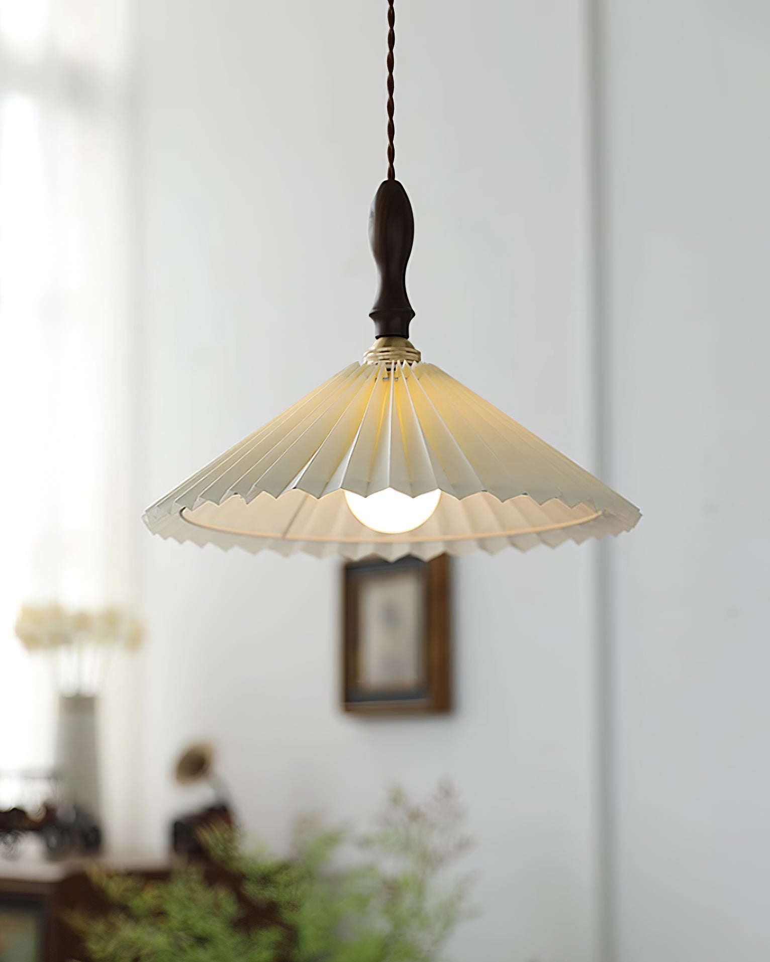 Eldora Lampe Pendante Bois à Brancher Plissé - Neutralighting