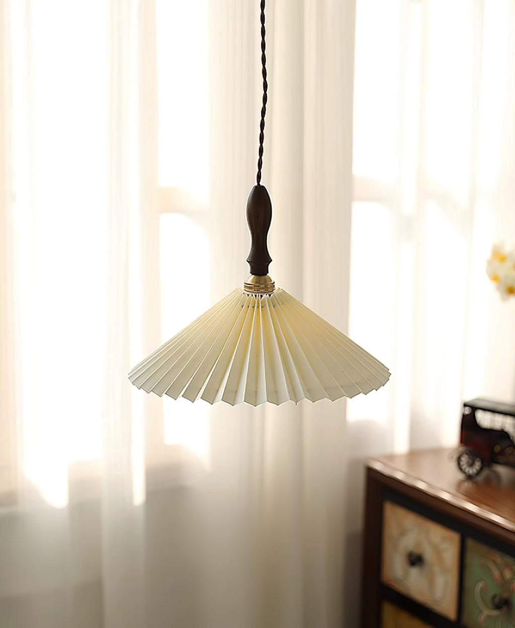 Eldora Lampe Pendante Bois à Brancher Plissé - Neutralighting