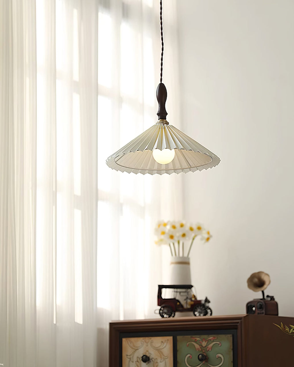 Eldora Lampe Pendante Bois à Brancher Plissé - Neutralighting
