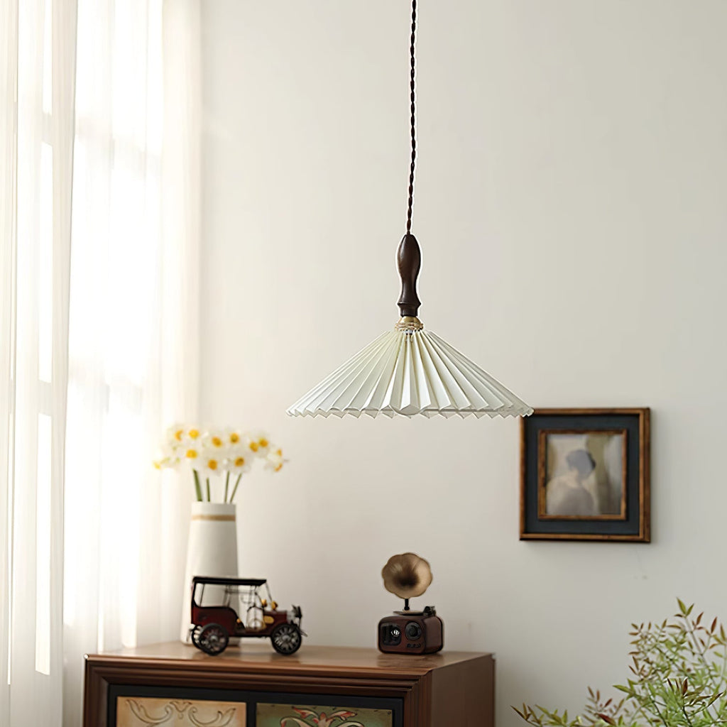 Eldora Lampe Pendante Bois à Brancher Plissé - Neutralighting