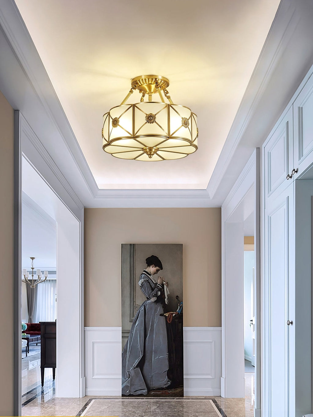 Solara Plafonnier Laiton Coquille Dépoli Classique - Neutralighting