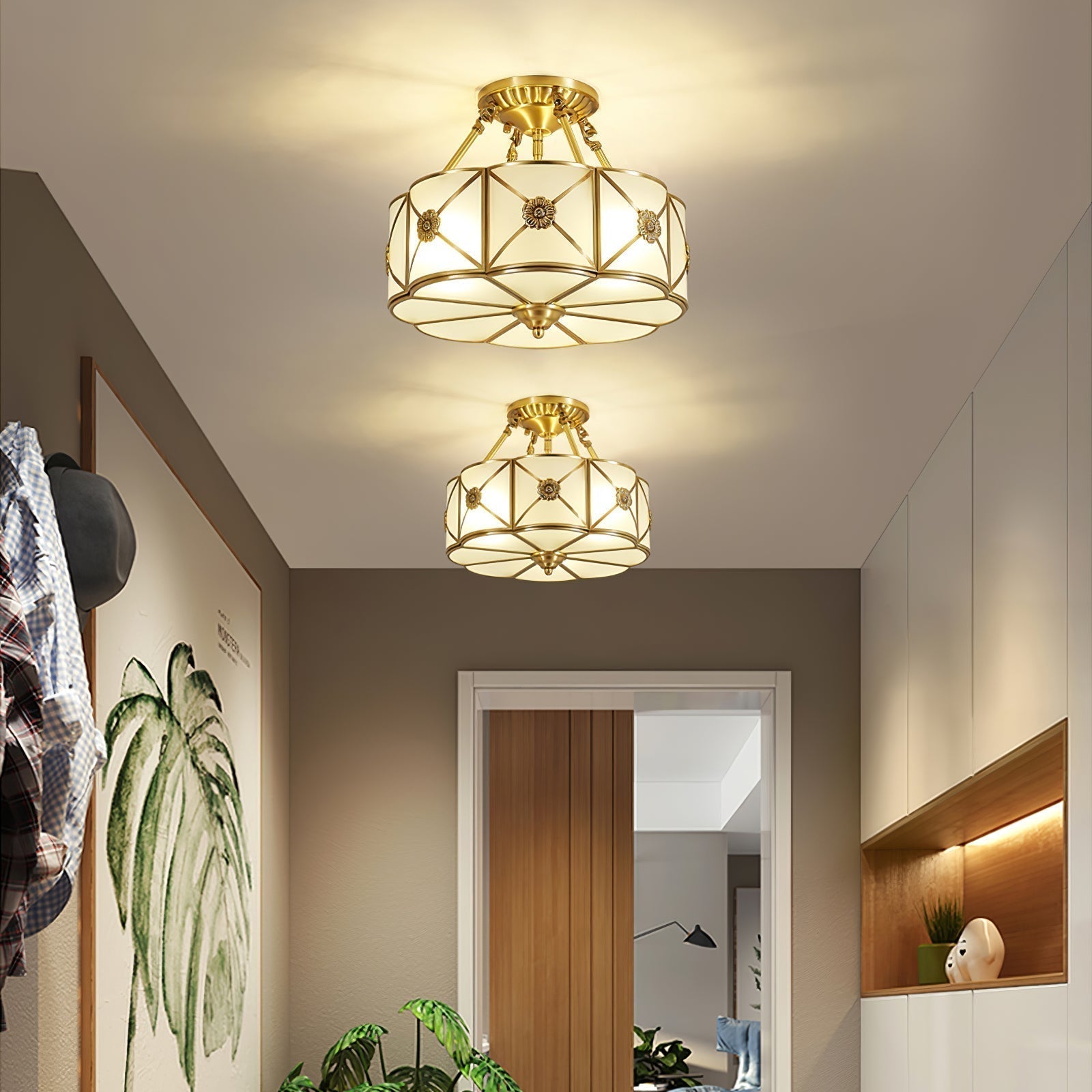 Solara Plafonnier Laiton Coquille Dépoli Classique - Neutralighting