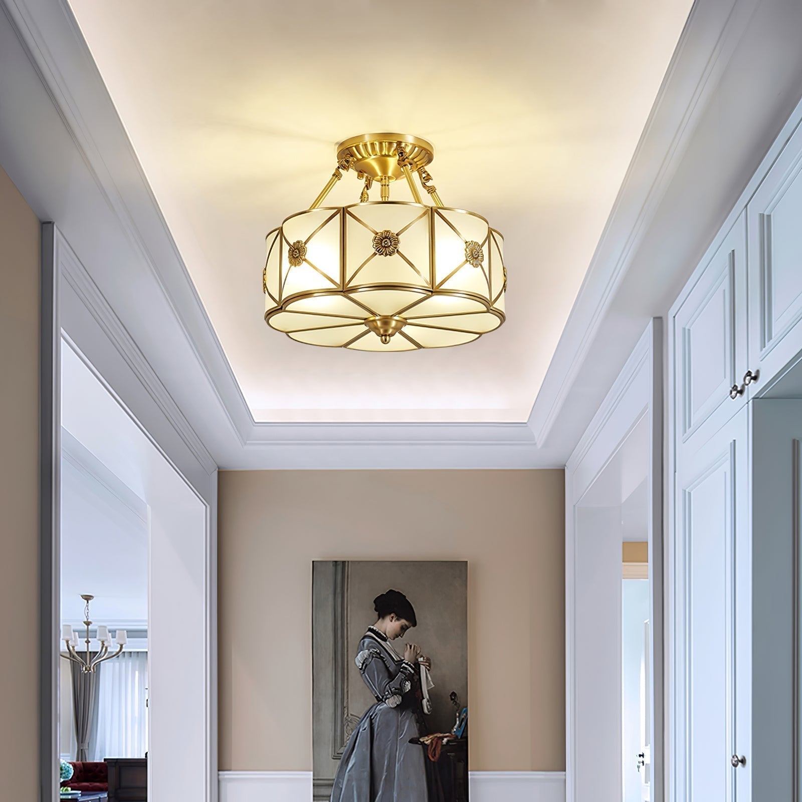 Solara Plafonnier Laiton Coquille Dépoli Classique - Neutralighting