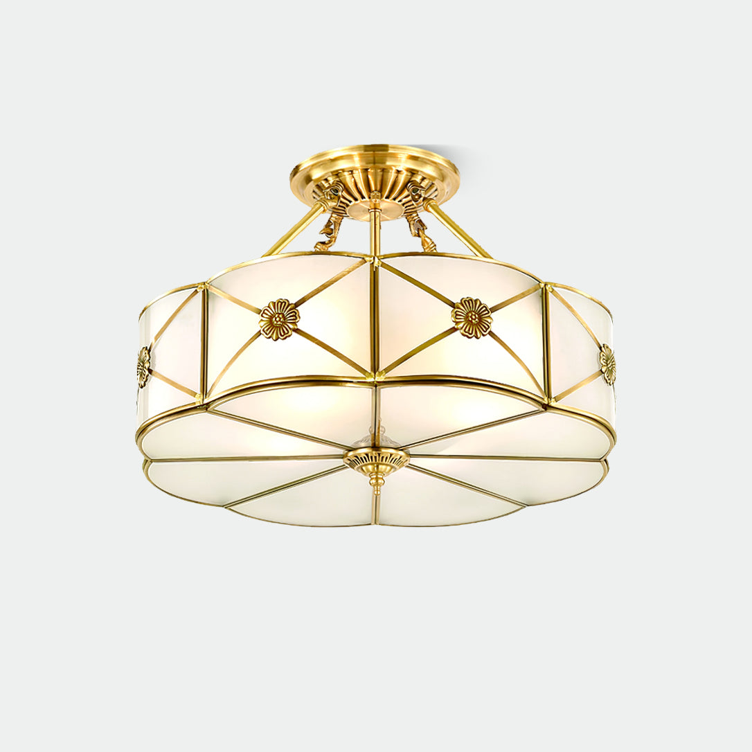 Solara Plafonnier Laiton Coquille Dépoli Classique - Neutralighting