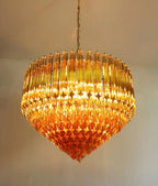 Aurora Lustre Ambre Murano Verre Prisme Grand Art - Neutralighting