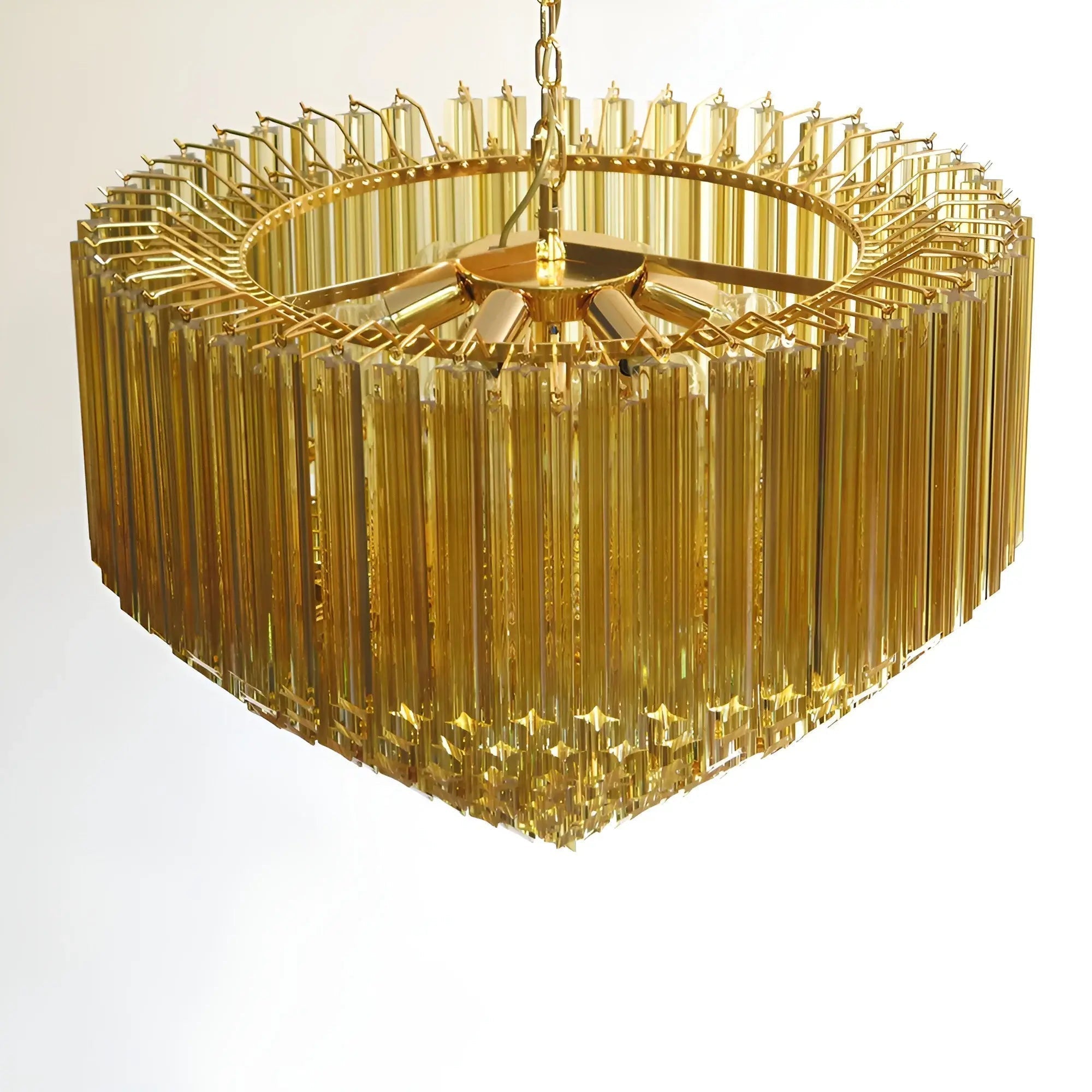 Aurora Lustre Ambre Murano Verre Prisme Grand Art - Neutralighting