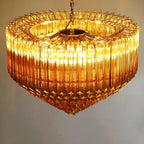 Aurora Lustre Ambre Murano Verre Prisme Grand Art - Neutralighting