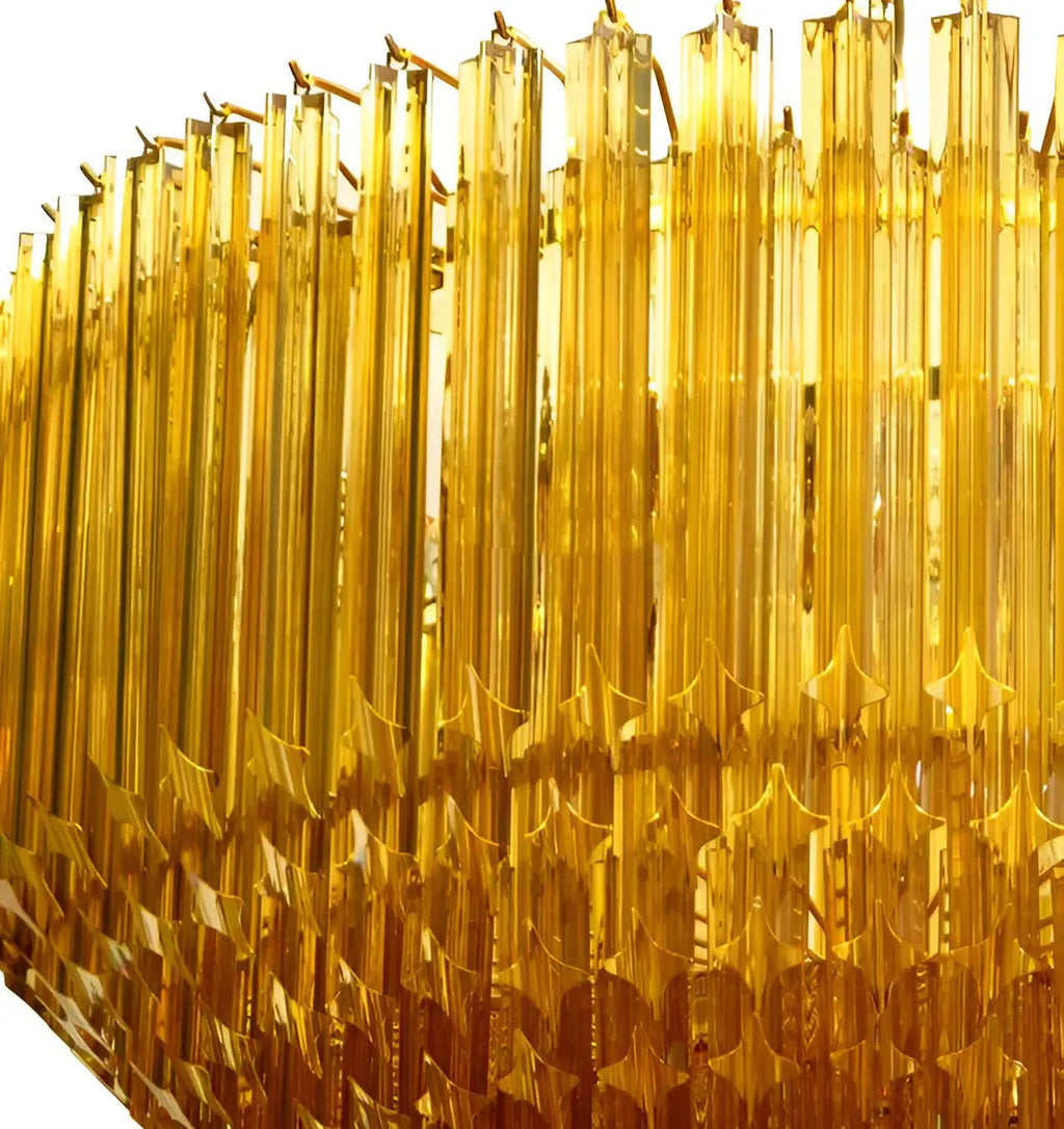 Aurora Lustre Ambre Murano Verre Prisme Grand Art - Neutralighting