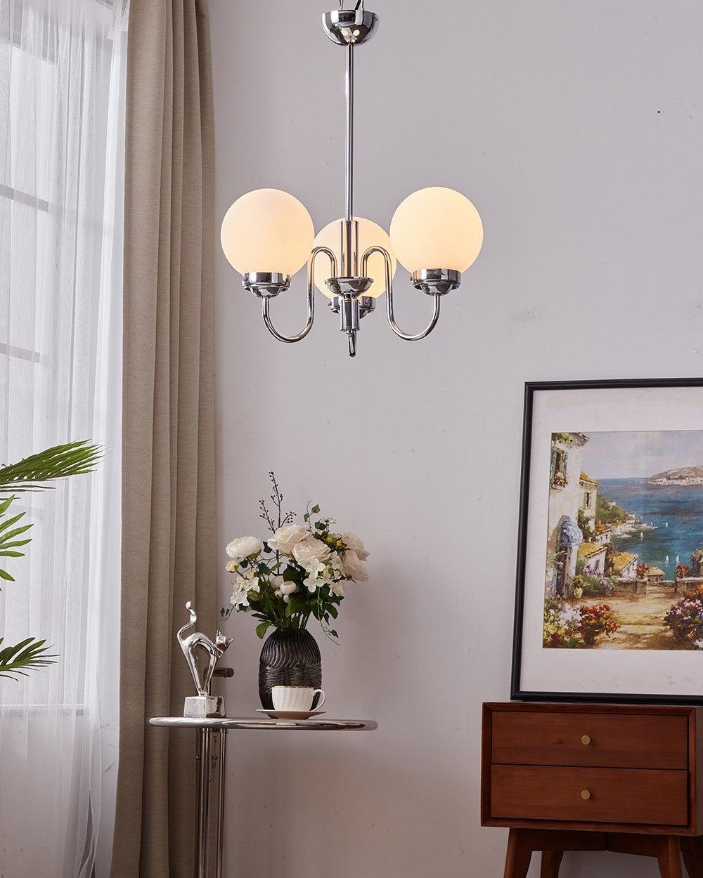 Lustra Chandelier Globe Chrome - Neutralighting