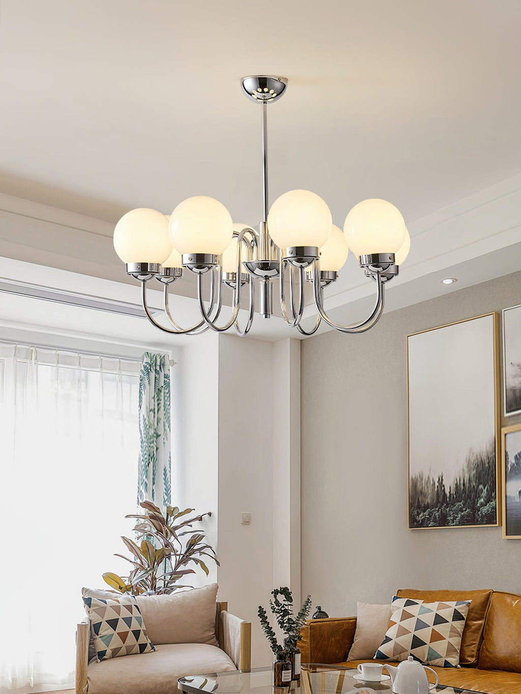 Lustra Chandelier Globe Chrome - Neutralighting