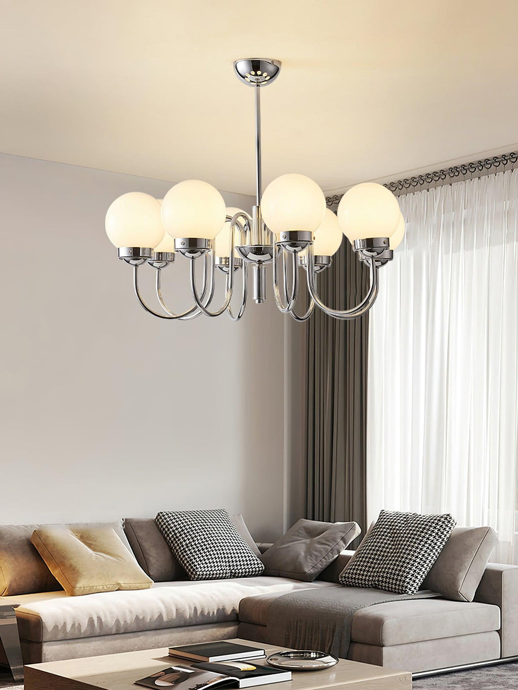 Lustra Chandelier Globe Chrome - Neutralighting