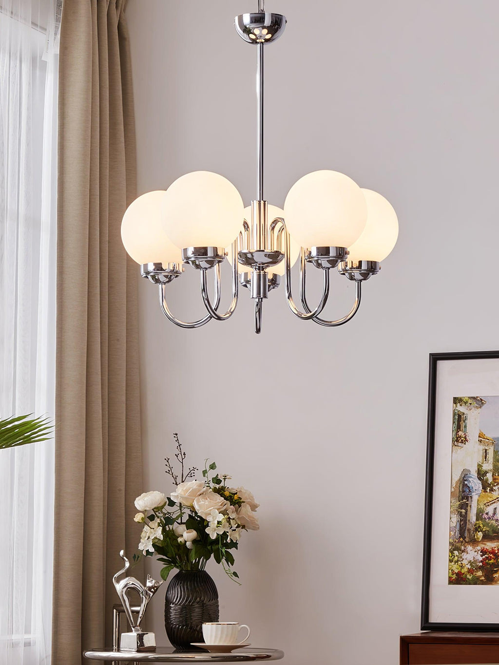 Lustra Chandelier Globe Chrome - Neutralighting