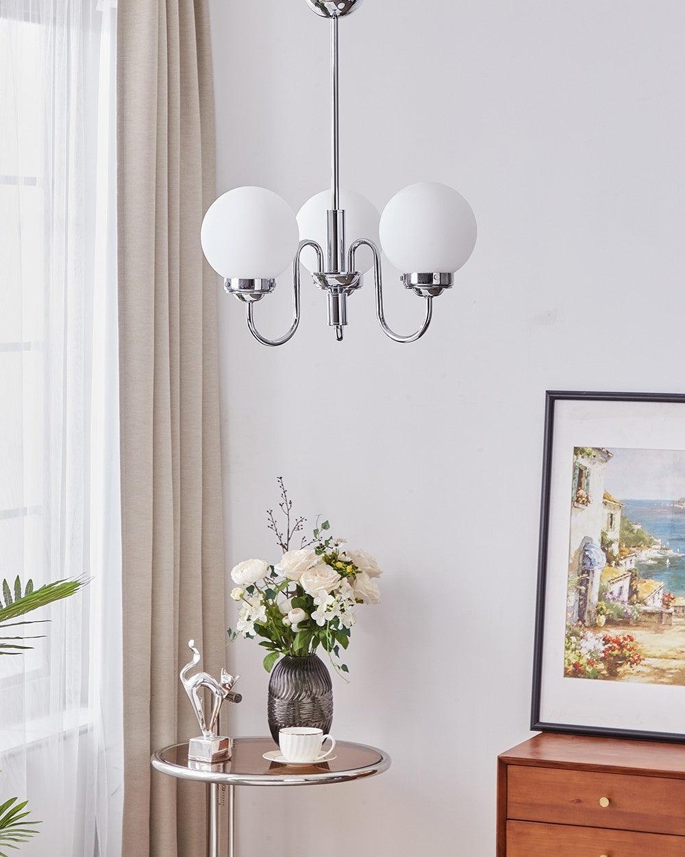 Lustra Chandelier Globe Chrome - Neutralighting
