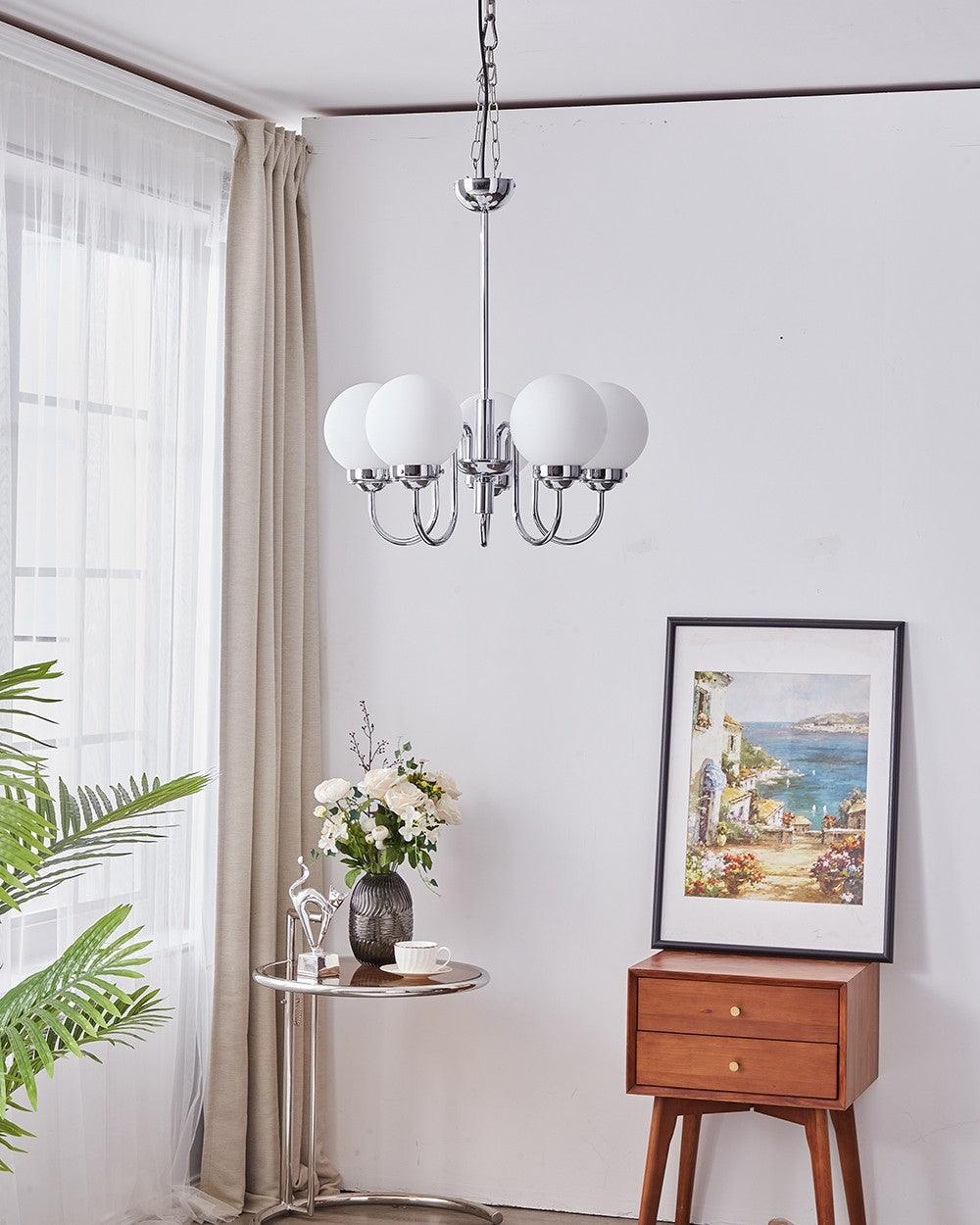 Lustra Chandelier Globe Chrome - Neutralighting