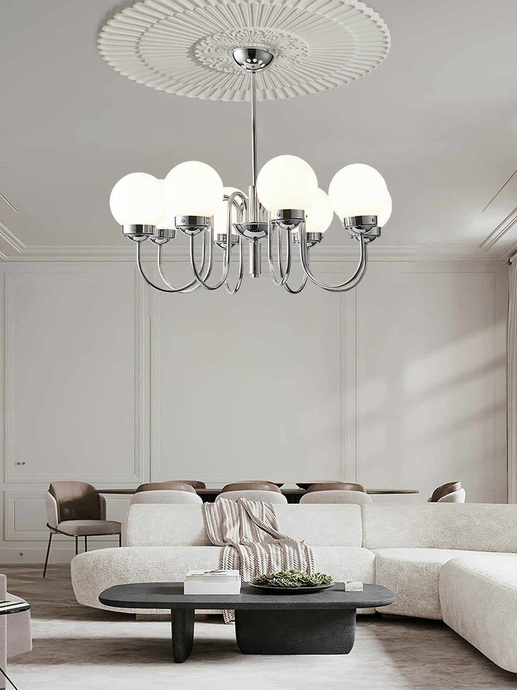Lustra Chandelier Globe Chrome - Neutralighting