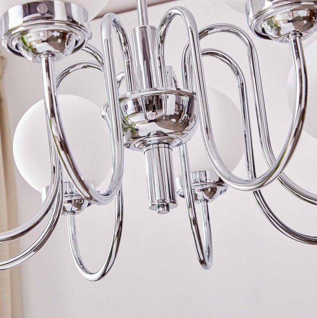 Lustra Chandelier Globe Chrome - Neutralighting