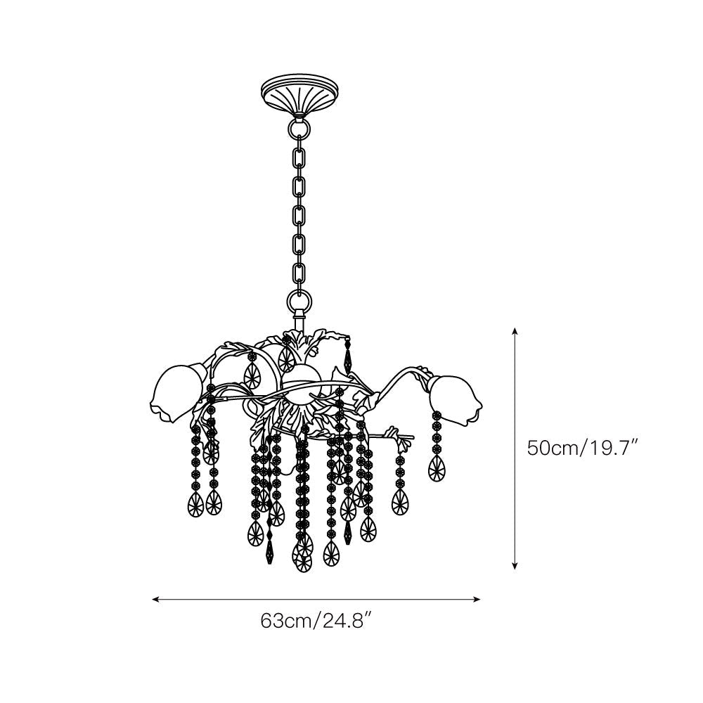Vasorus Lustre Industriel Vintage Laiton Cristal - Neutralighting
