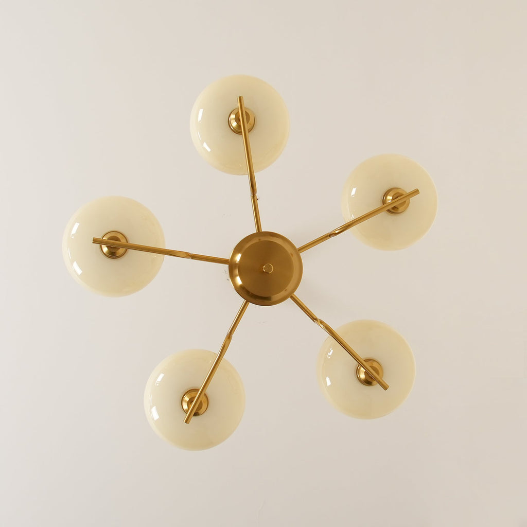 Lustra Suspension en Verre Globe Cadre en Laiton - Neutralighting