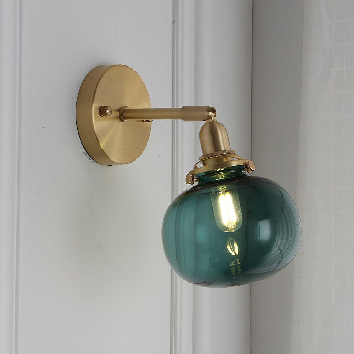 Baroque Applique Murale Plug-In Abat-jour en Verre Fumé Laiton Industriel - Neutralighting