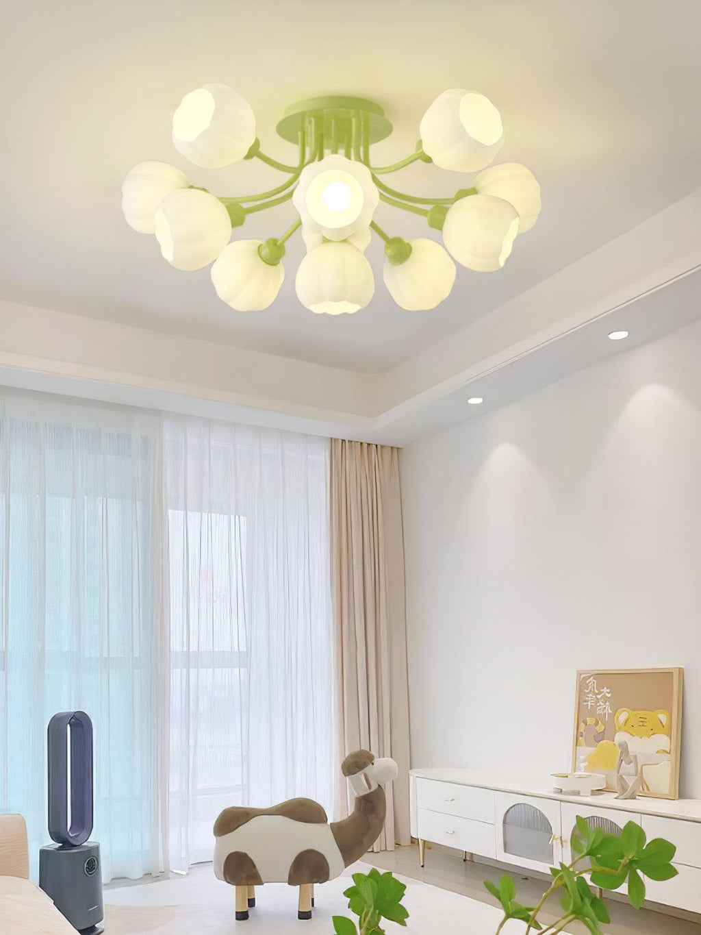 Zenorarae Plafonnier en Verre Matcha Élégant - Neutralighting