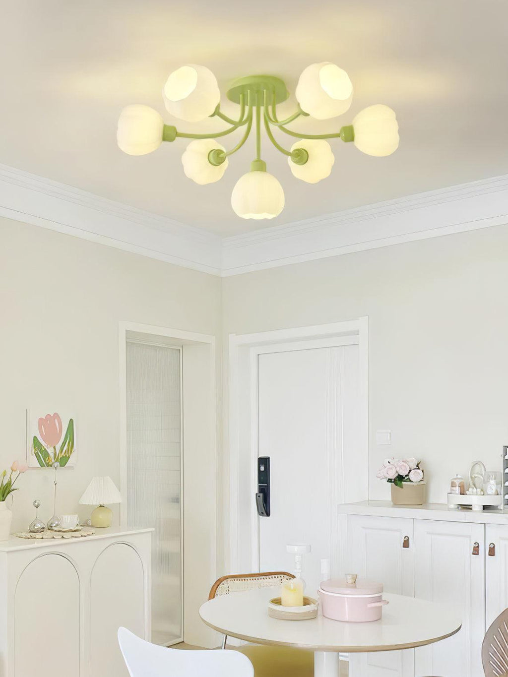Zenorarae Plafonnier en Verre Matcha Élégant - Neutralighting