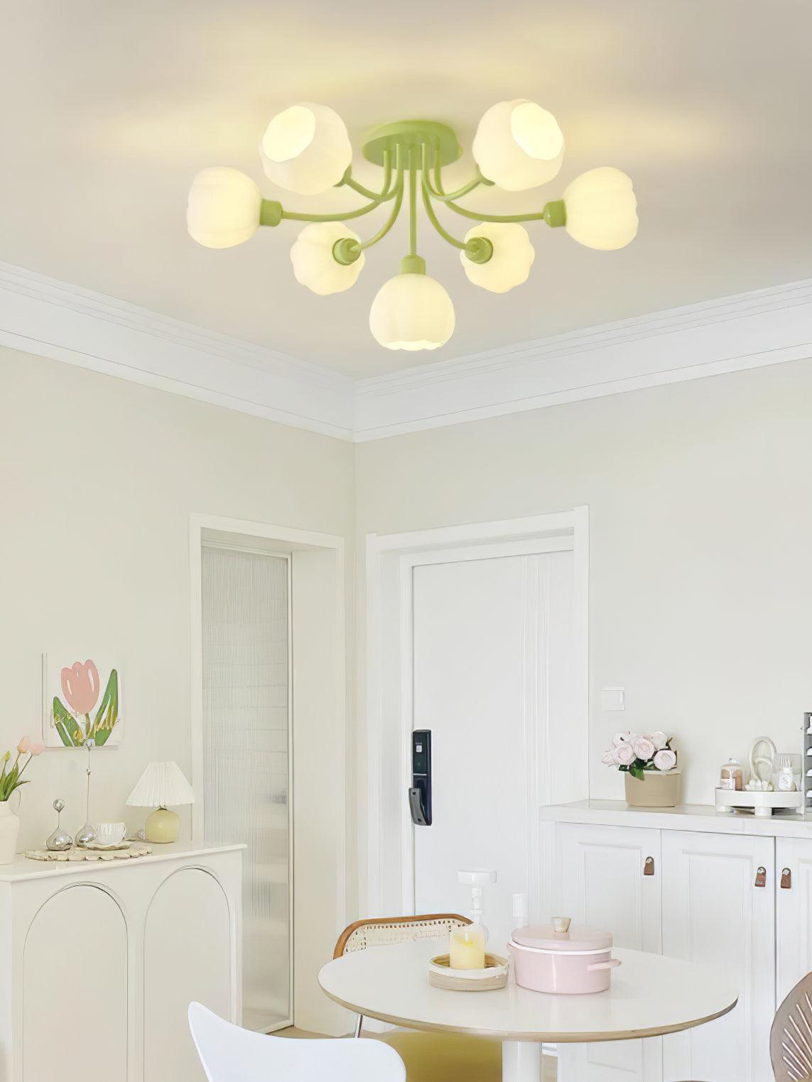 Zenorarae Plafonnier en Verre Matcha Élégant - Neutralighting